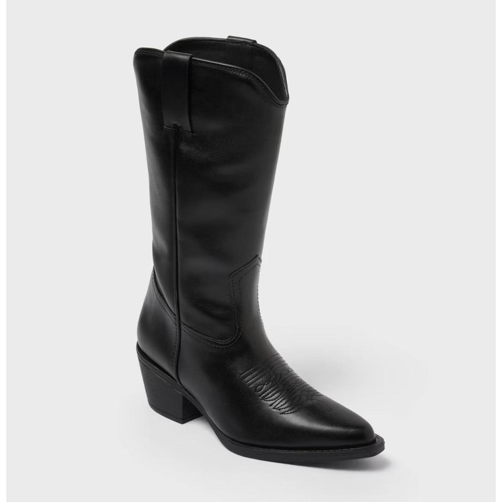 Black Western Cowboy Tall Boots Universal Thread Reed Size 6 NWT